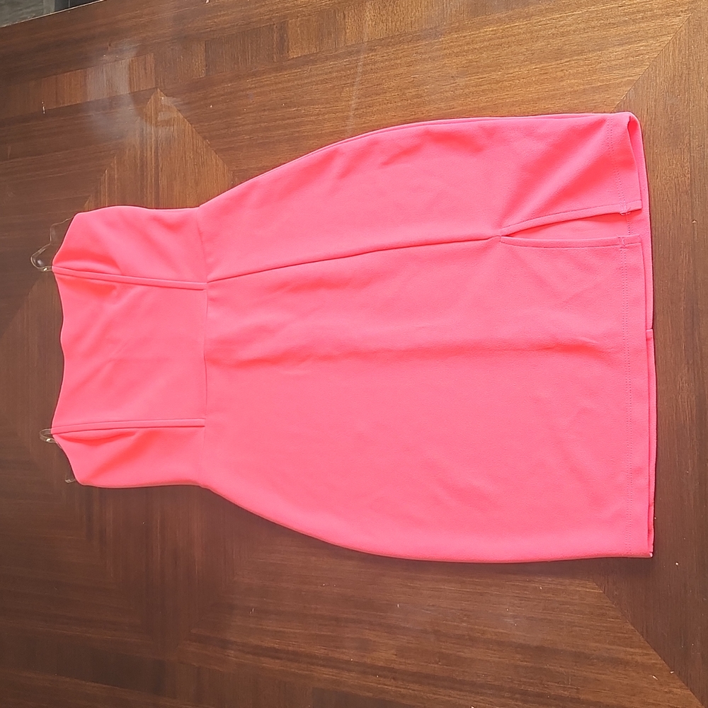 Hot pink strapless dress